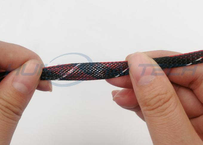 Heavy Duty PET Expandable Braided Sleeving Multi Colors Light Weight UV Resistant