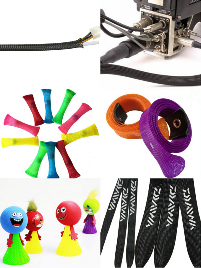 80.0mm PET Expandable Braided Sleeving Automotive Wire Sheathing