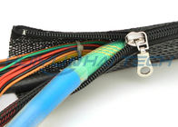 High Flame Retardant Zipper Cable Sleeve Braided Wrap Customized Size Light Weight