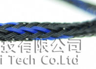 Good Flexibility Electrical Braided Sleeving With Red / Black Crossing Color