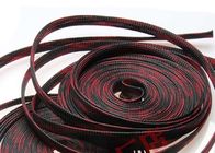 Black Flame Proof PET Expandable Braided Sleeving Wear Resistant For Cable Industries