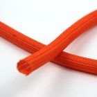 Orange PET Self Wrapping Split Braided Sleeving For Wire Harnesses Protection