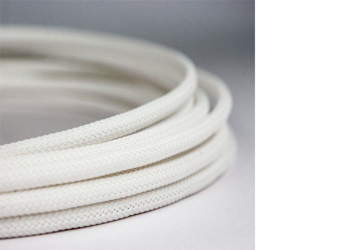 White Expandable Braided Nylon Sleeve Custom Size Environmental Friendly