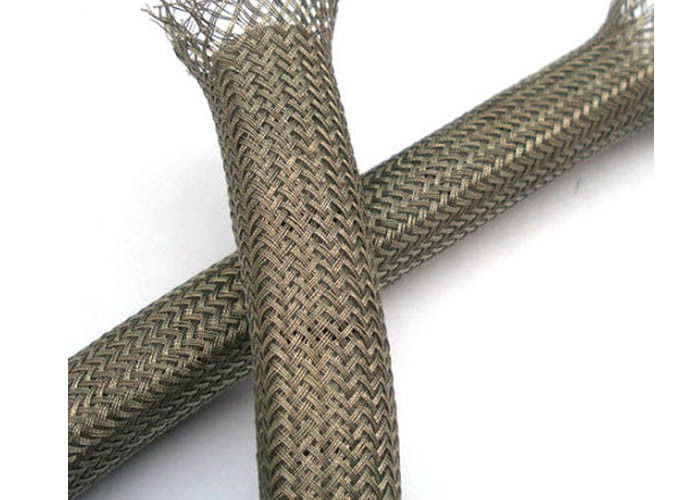 Abrasion Resistant Braided Shield Sleeve Tinned Copper For Grounding