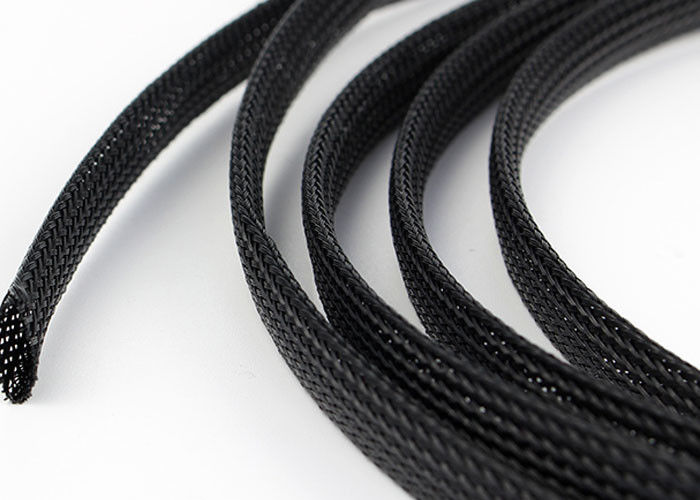 Wear Resistant Expandable Braided Sleeving Black For Cable Extra Protection