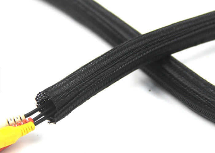 PET Self Wrapping Split Braided Sleeving For A/V Cable