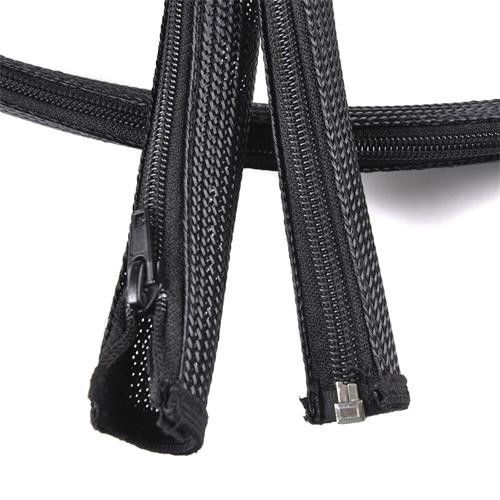 RoHS REACH Zipper Sleeve Braided Wrap Organizer Tubing Flame Resistant