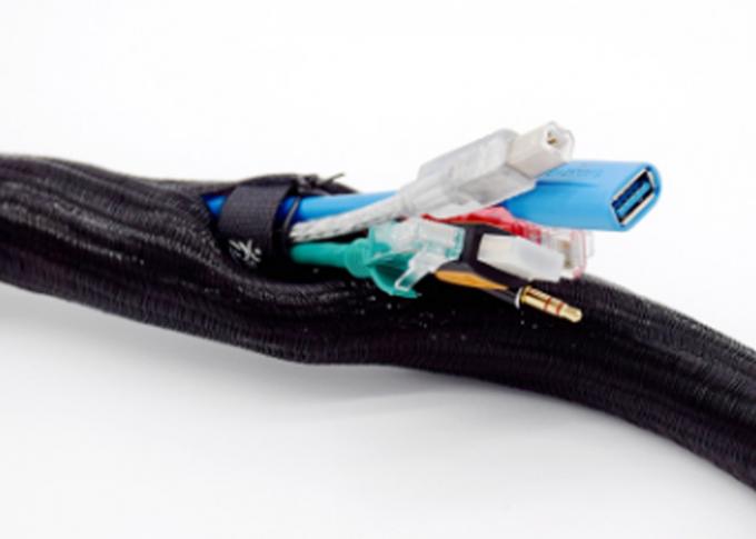 Split Polyester Pet Expandable Braided Sleeving Custom Hook And Loop ...