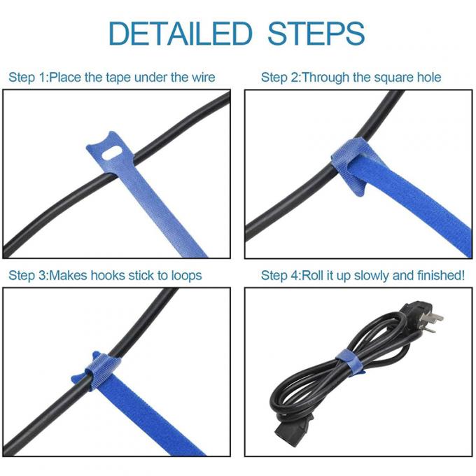 Cable Management Velcro Wire Ties Hook And Loop Velcro Cable Ties 10mm100mm