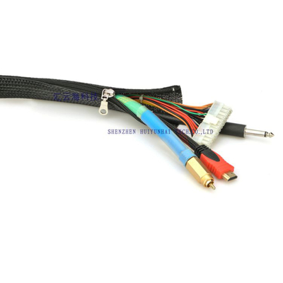 Expandable Zipper Cable Sleeve Braided Wrap For Cables Management