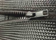 Black Color Zipper Cable Sleeve Braided Wrap High Abrasion Resistance