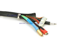 Black Color Zipper Cable Sleeve Braided Wrap High Abrasion Resistance