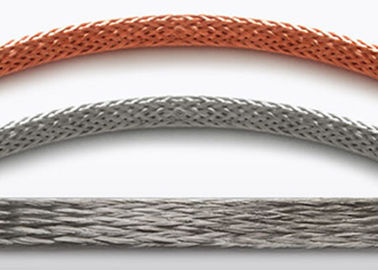 Buy 100M/Spool Silver Tinned Copper Braided Sleeving EMI / RFI / ESD Protection online manufacture