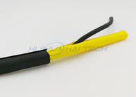 Self Wrapping Woven Cable Sheath , Black / Yellow Wire And Cable Sleeving