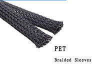 Pet Electrical Wrap Around Braided Sleeving , Wire Protection Sleeve Fire Retardant