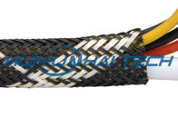 Expandable PET / Nylon / Cotton / Tinned Copper Braided Sleeving For Cable Harness Protection