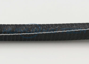 Pure PET Strong Black Self Wrapping Split Braided Sleeving Good Flexibility