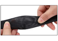 15mm Heat Resistant Wire Sleeve , Expandable Braided Sleeving Black For Cable Management