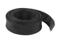 PET Eexpandable Braided Cable Sleeving Black Color For Braided Electrical Cable