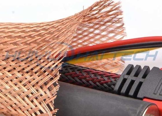 Cable Protection EMI Shielding Copper Braided Sleeving Abrasion Resistance