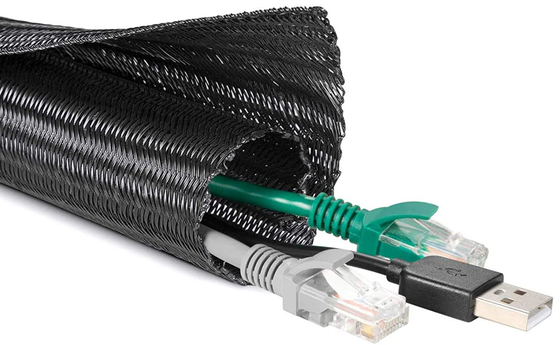 Buy PET Self Wrapping Split Braided Sleeving Automotive Wire Harness online manufacture