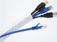 PET Fireproof Self Wrapping Split Braided Sleeving For Cable Protection