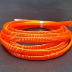 Orange Color Light Weight PET Expandable Braided Sleeve Flexible And Abrasion Resistant