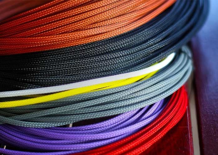 Lightweight / Flexible Braided Nylon Sleeve For Electric Wire Protection