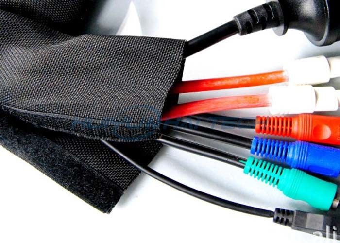 Durable Flexible Velcro Cable Sleeve For Wire Management Environmentally Friendly