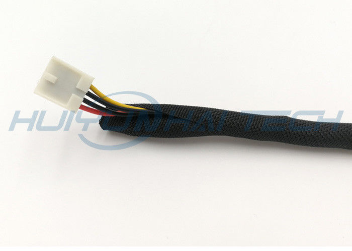 Black Self Wrapping Split Braided Sleeving , Self Closing Sleeve Cable Harness