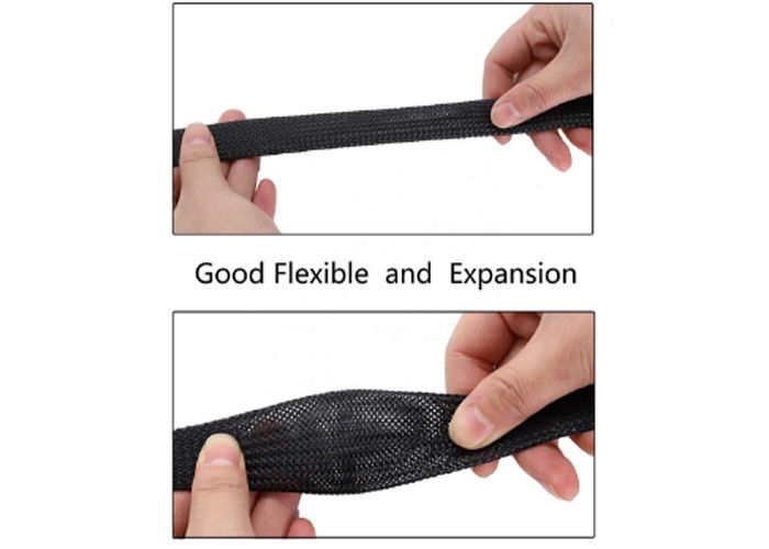 Audio Video Wire Expandable Braided Cable Sleeving PET Nylon Material RoHS Certificated