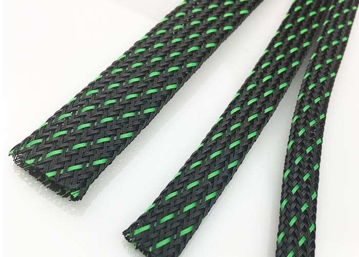 Snakeskin Expandable Wire Sleeving , Colorful PET Braided Wire Loom For Cable Harness
