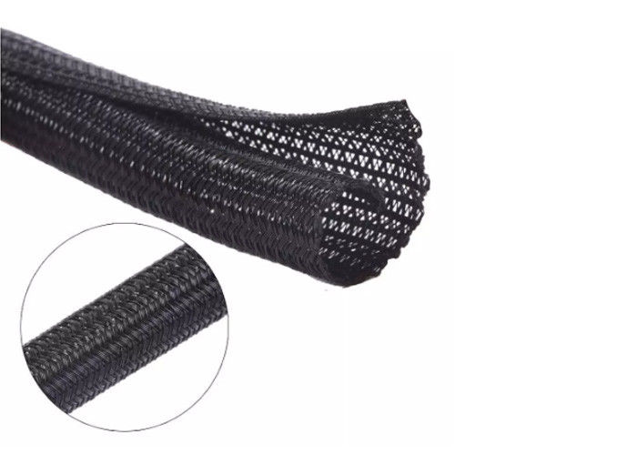 1/2'' Wrap Around Braided Sleeving , Split Braided Wire Loom Good Heat Dissipation