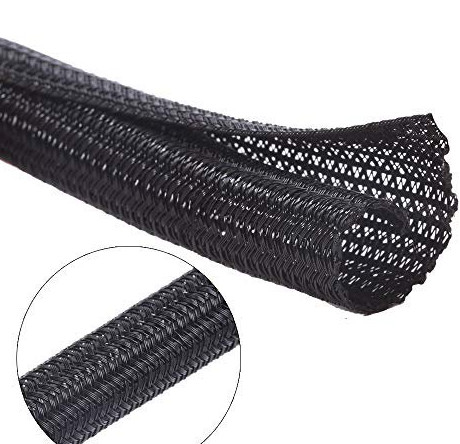 Expandable Self Wrapping Split Braided Sleeving PET Self Closing Braided Wire Wrap