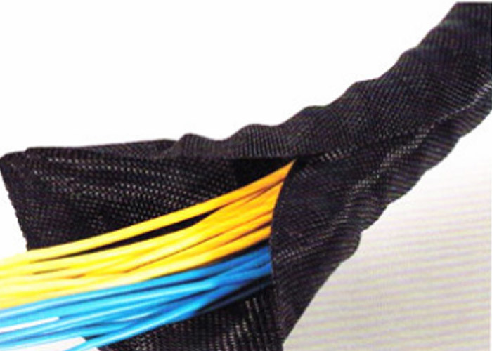 Self Adhesive Velcro Braided Cable Wrap , Velcro Sleeve For Cables And