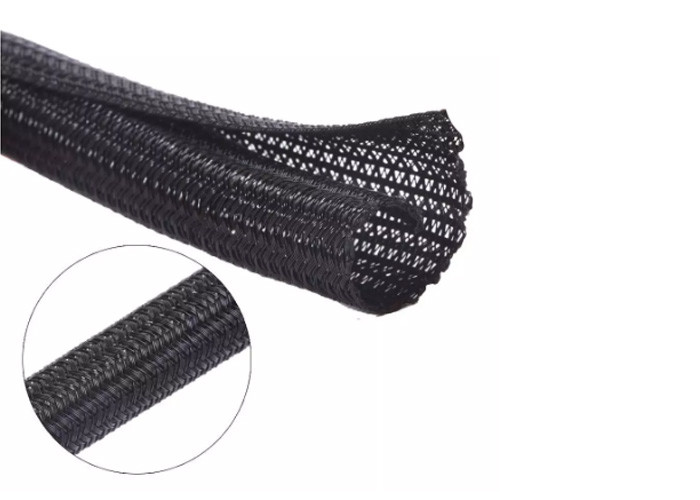 1/2'' Wrap Around Braided Sleeving , Split Braided Wire Loom Good Heat