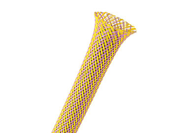 Braided Heat Resistant Wire Sleeve , Multi Color Soft Cable Protection Sleeve