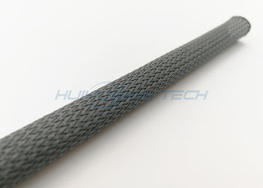 High Density Nylon Expandable Braided Sleeving Black Color For Cable Protection