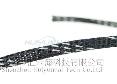 High Density Expandable Braided Polyester Sleeving Multi Color For Power Cords