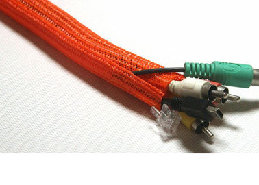 Monofilament Self Wrapping Split Braided Sleeving Customized Printing For Cable Management 