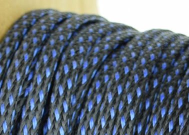 Good Flexibility Electrical Braided Sleeving With Red / Black Crossing Color