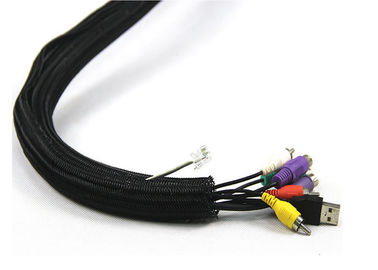 Durable Lightweight Self Wrapping Split Braided Sleeving Polyester Pet Insulation