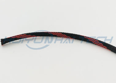 Wear Resistant Black Braided Cable Sleeve , Braided Wire Sleeve Eco - Friendly