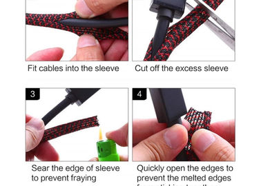Abrasion Resistant Cable Management Braided Sleeving , Wire Protection Sleeve