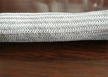 Silver Plated Stainless Steel Braided Sleeving , Braided Stainless Steel Tubing