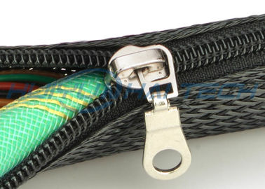 PET Nylon Material Zipper Cable Sleeve Braided Wrap Customized Size Good Harness