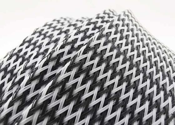 Black White Wiring Harness PET Braided Electrical Sleeving 3.0mm 80.0mm