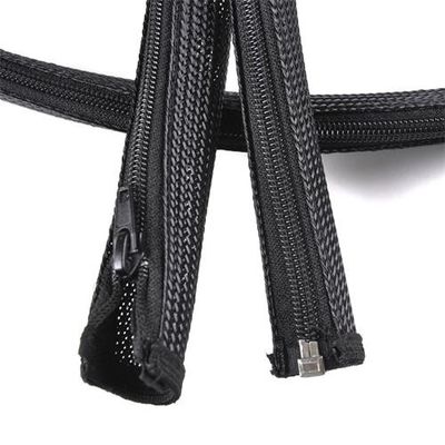 RoHS REACH Zipper Sleeve Braided Wrap Organizer Tubing Flame Resistant