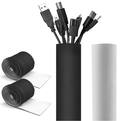 Huiyunhai Round Velcro Up Cuttable Neoprene Cable Wrap Wire Management Sleeve