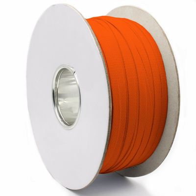 Orange Color Light Weight PET Expandable Braided Sleeve Flexible And Abrasion Resistant